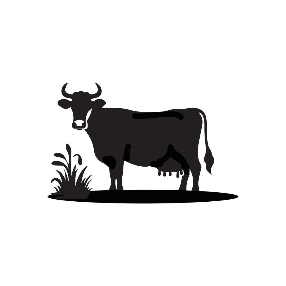 Creative Modern Cow silhouette Style with white background design vector