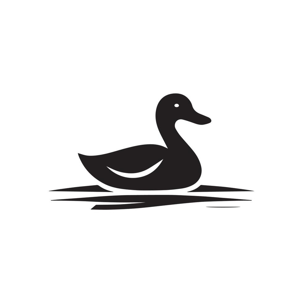 Creative simple Duck and Swan silhouette Style template vector