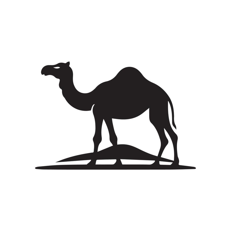 Creative a Simple camel silhouette Style with white Design vector