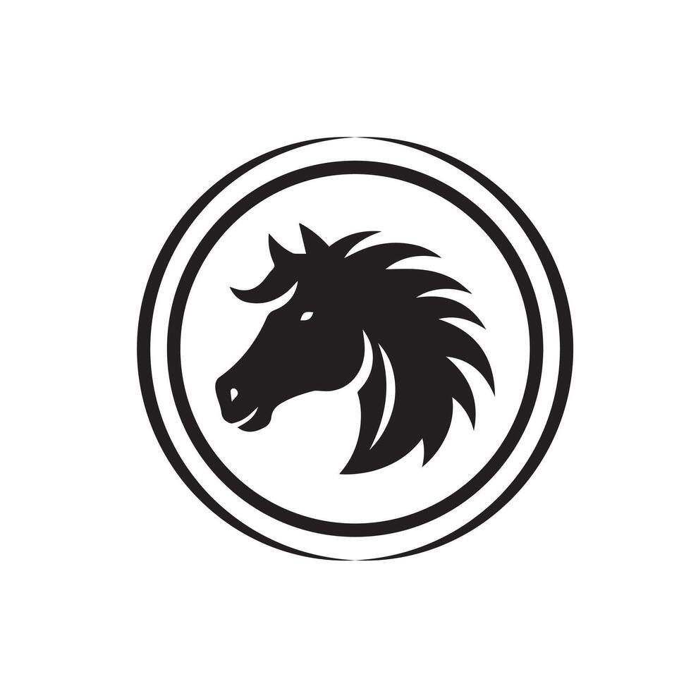 Creative simple Horse silhouette Style with white background template vector