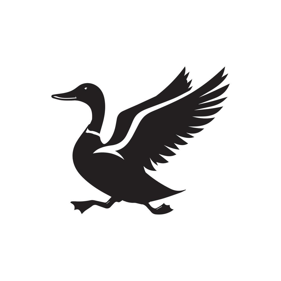 Creative simple Duck and Swan silhouette Style with white vector