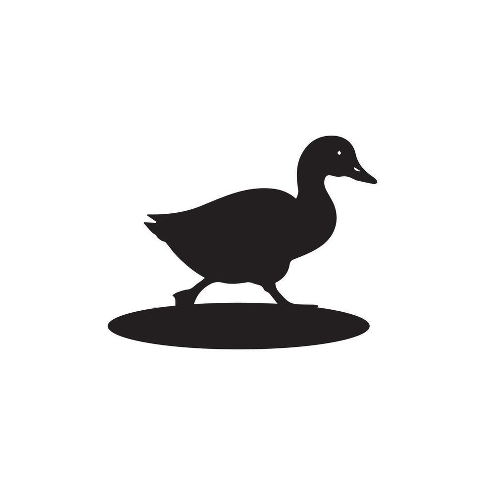 Creative simple Duck and Swan silhouette Style with vector