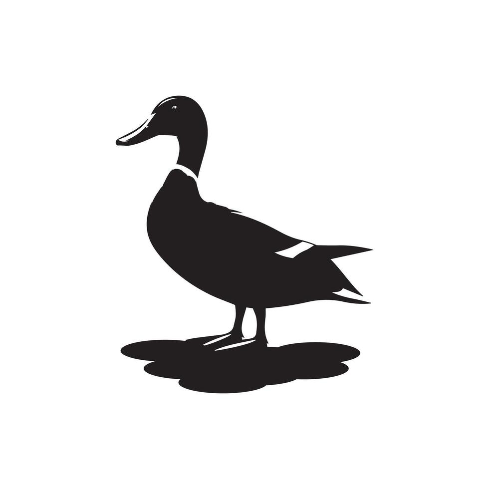 Duck and Swan silhouette Style with white background vector