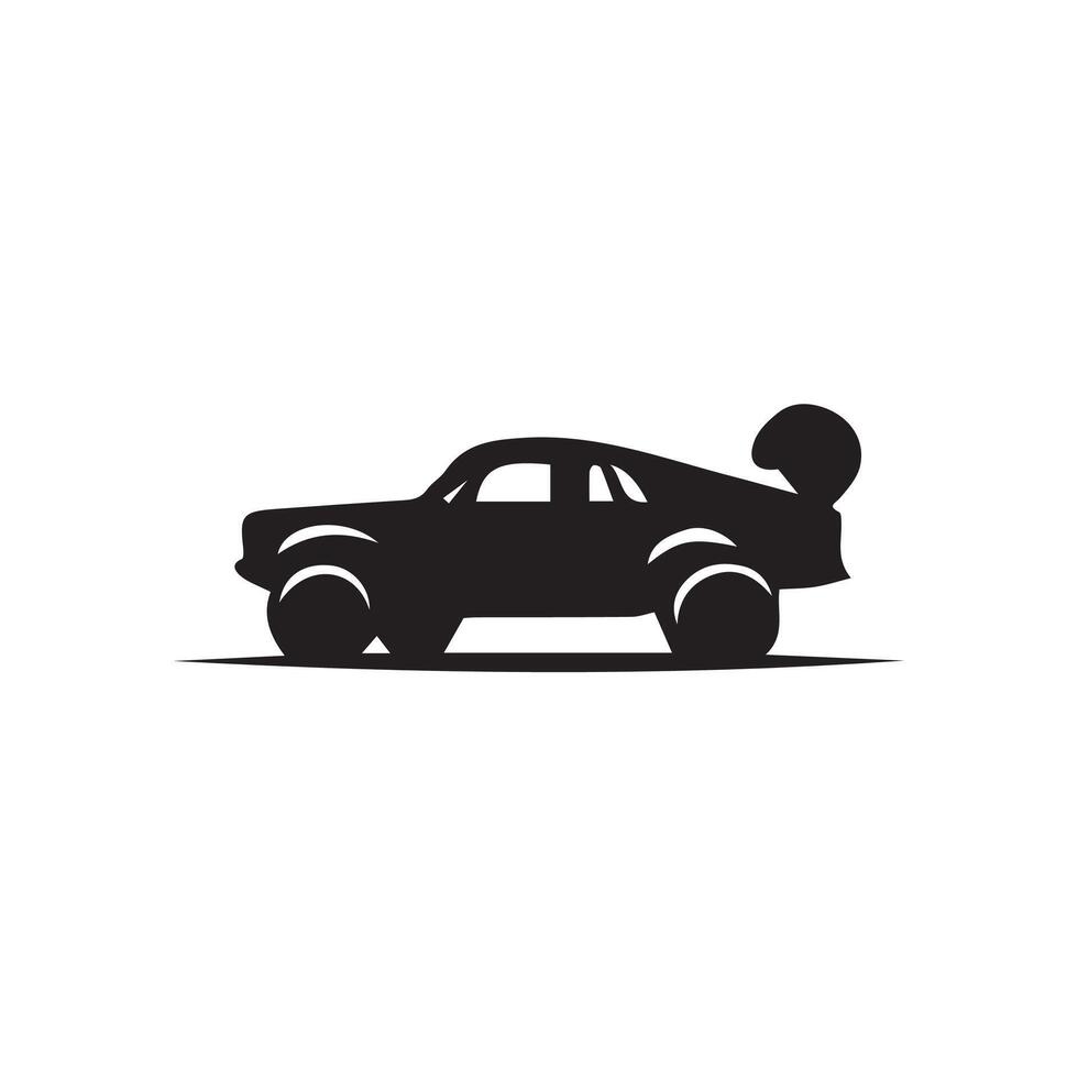 Creative simple Car silhouette Style with white vector