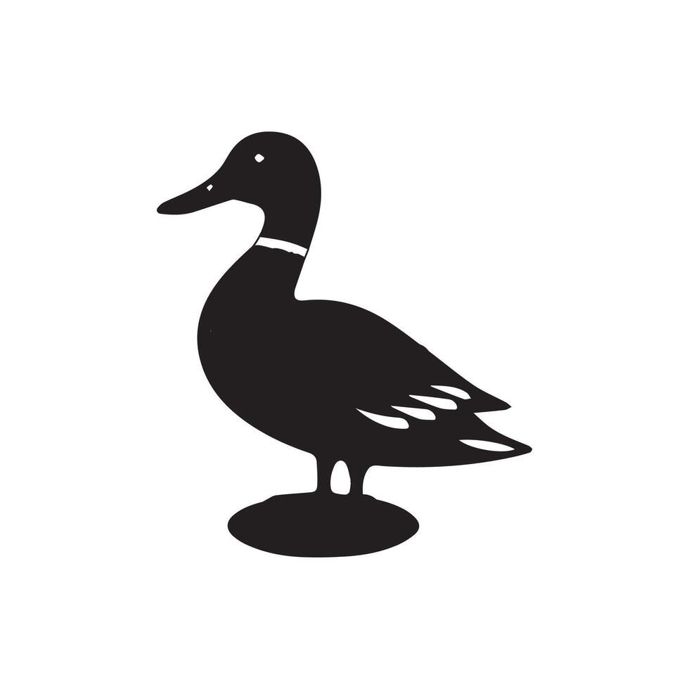 Creative Duck and Swan silhouette Style with white background vector