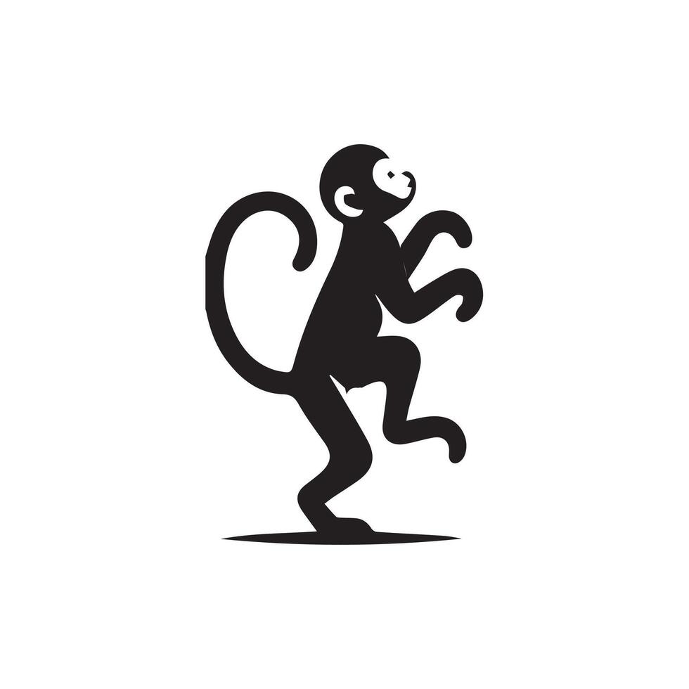 Creative monkey silhouette Style with white background design vector