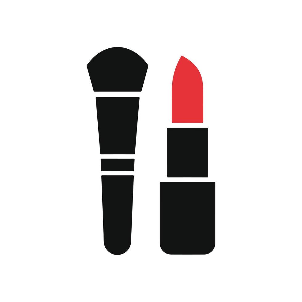 makeup tools black filled icon vector