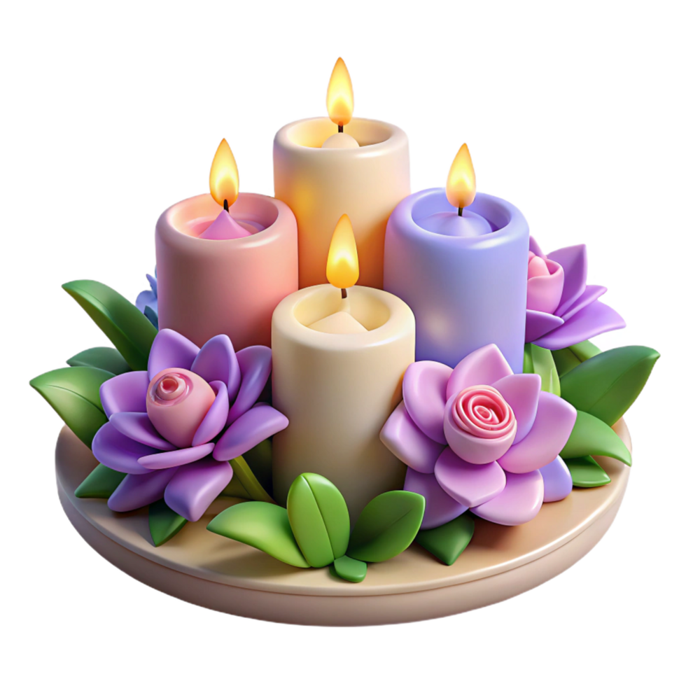 Elegant Flower and Candle Table Display png