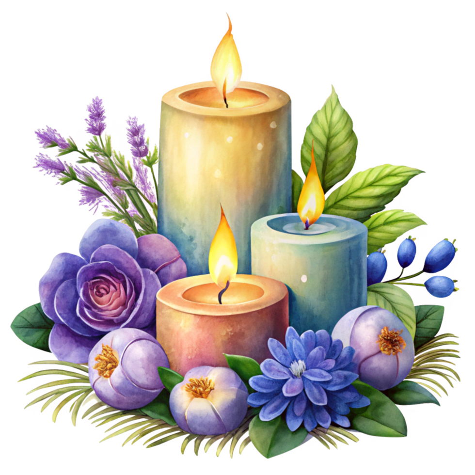 Elegant Flower and Candle Display for Occasions png