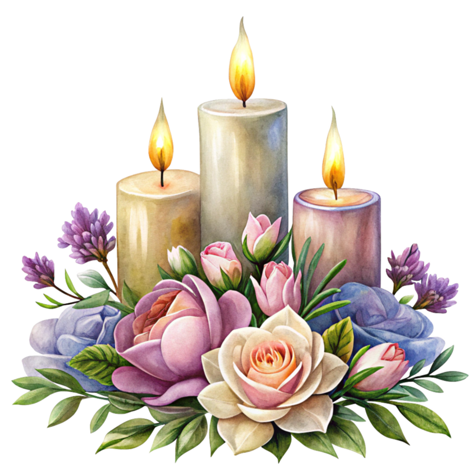 Beautiful Flower and Candle Setup for Events png