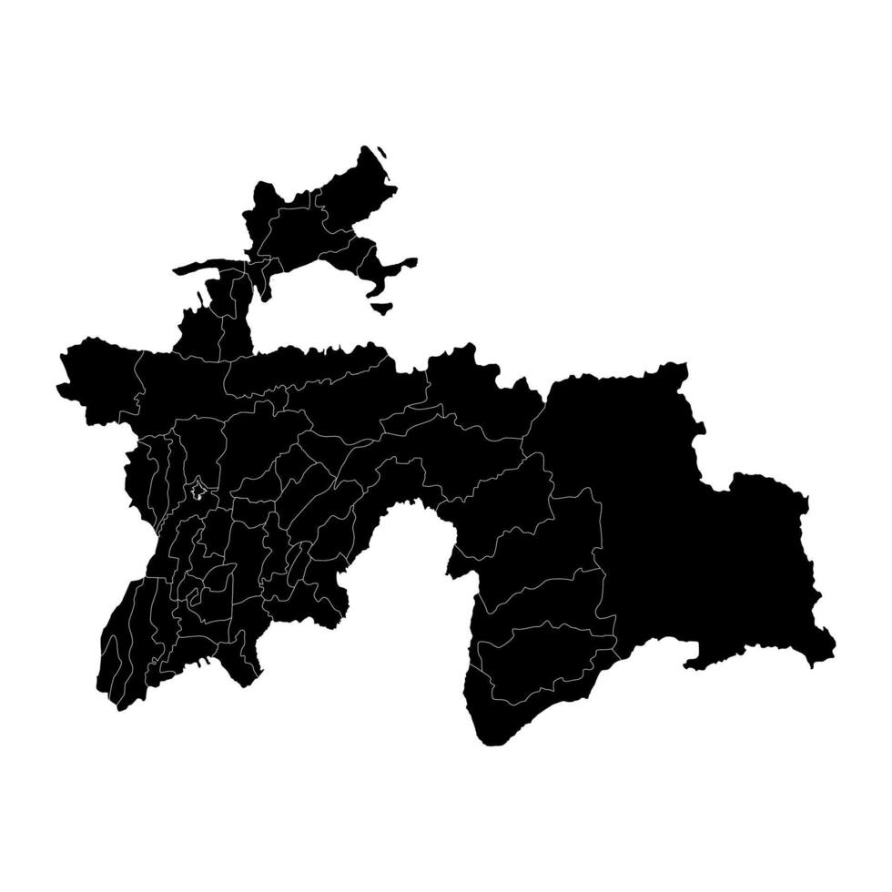 Tajikistan map with districts. illustration. vector
