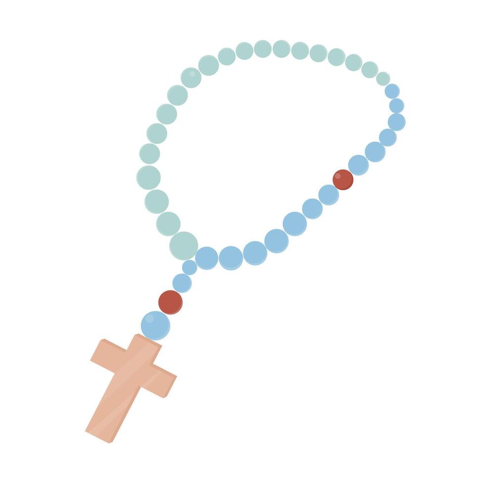 Prayer beads the Holy Cross. Symbol of Christianity. Isolated on white background. vector
