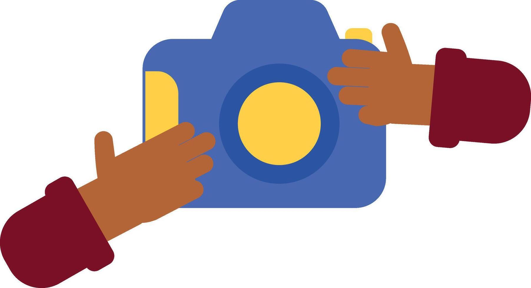 Hands Taking a Picture with a Colorful Camera in Traditional French Walks vector