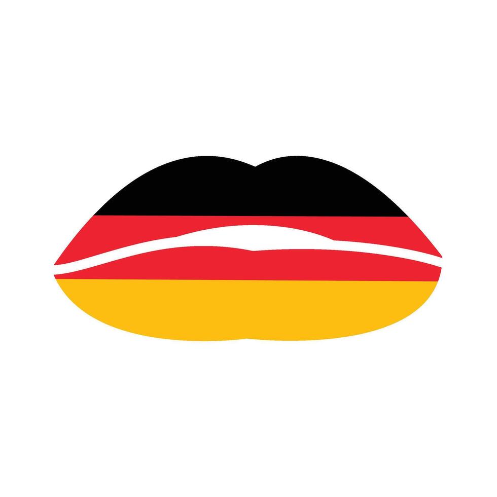 Kissing lips in colors of German flag vector