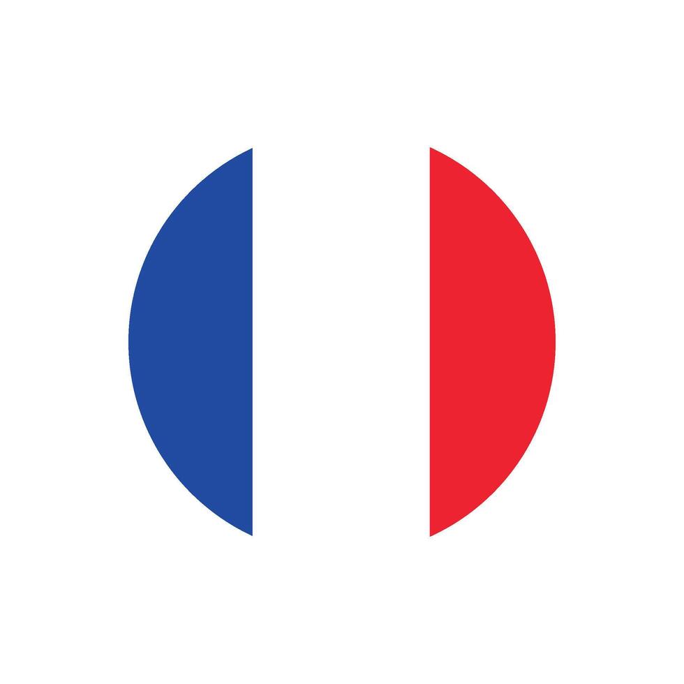 Round element in colors of French flag vector