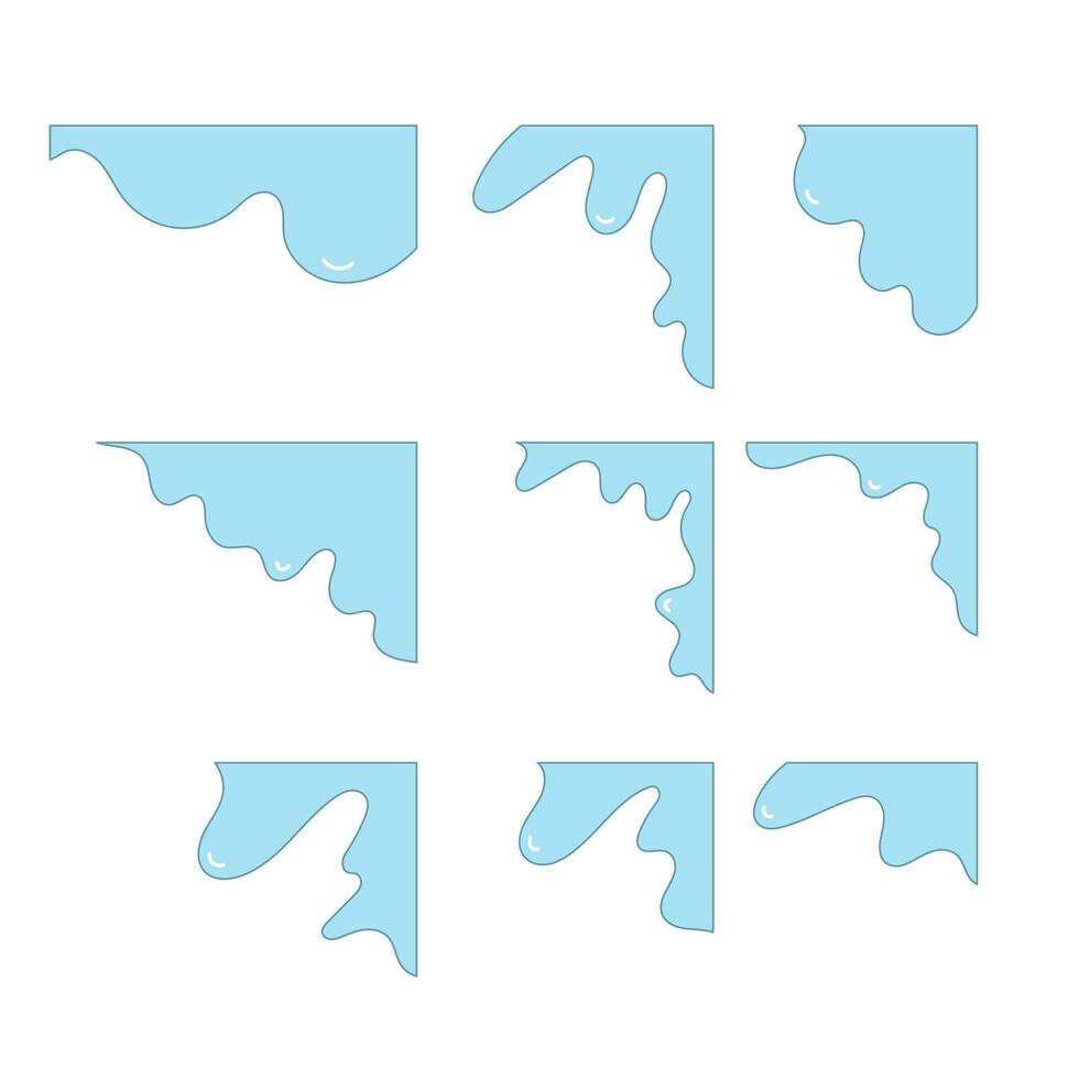 Wave corner border icon collection. flat style elements. cartoon isolated illustration vector