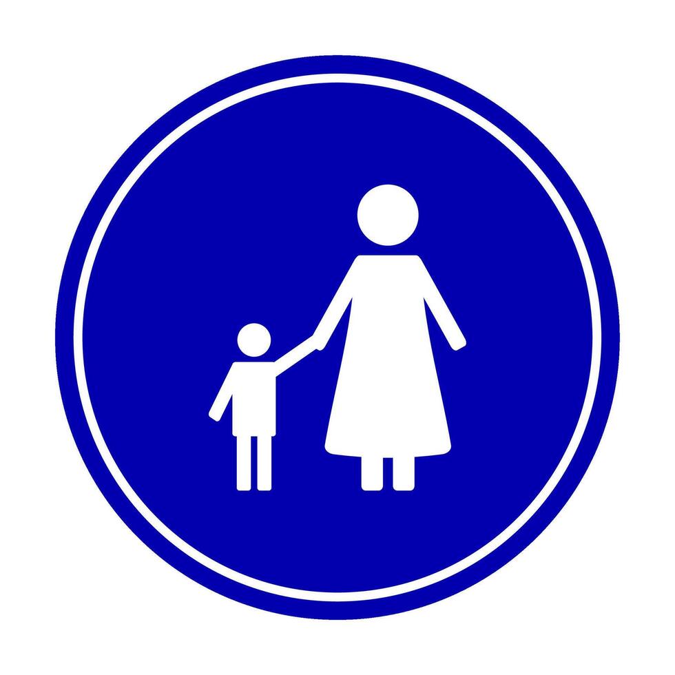 Sign pedestrian, area for walking, allowed for people, prohibition traffic, warning and prohibited illustration vector