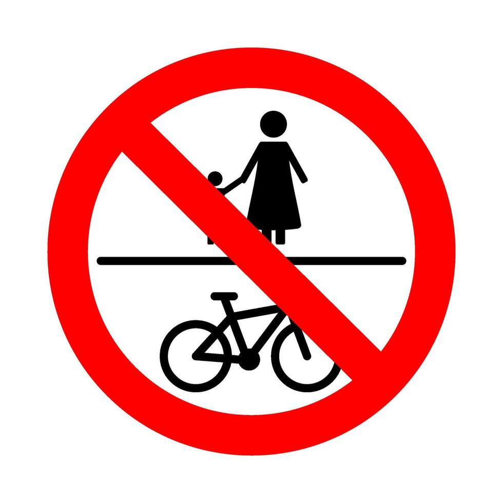 Prohibition for pedestrian and cyclist, ban symbol icon. limit and stop move, restriction and prohibition, safety and caution illustration vector