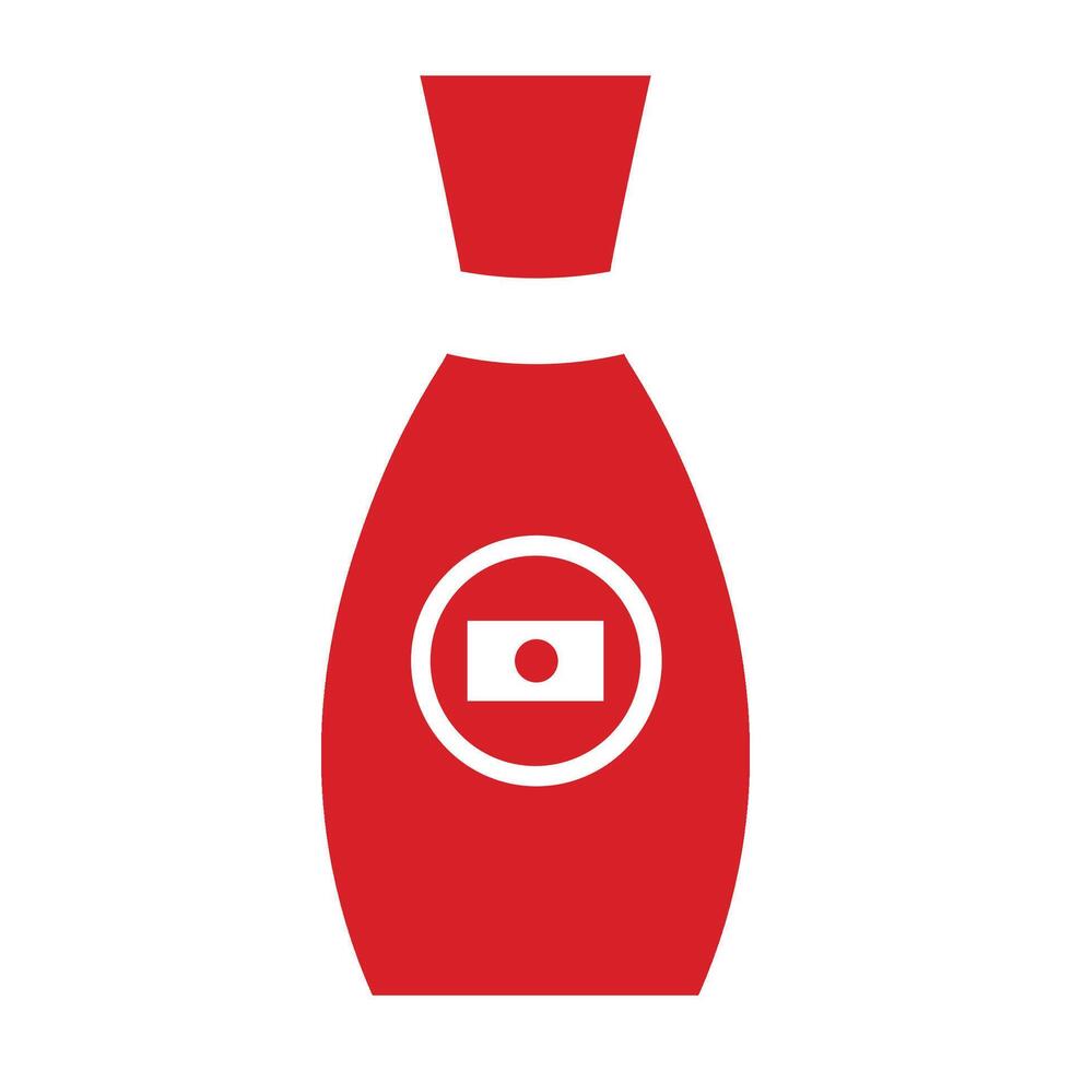 Soy sauce bottle in colors of Japanese flag vector