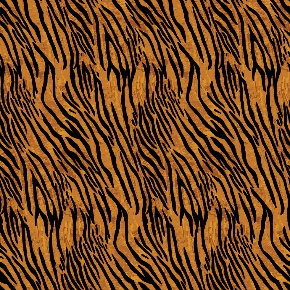 Magnificent tiger coat stripes seamless pattern vector