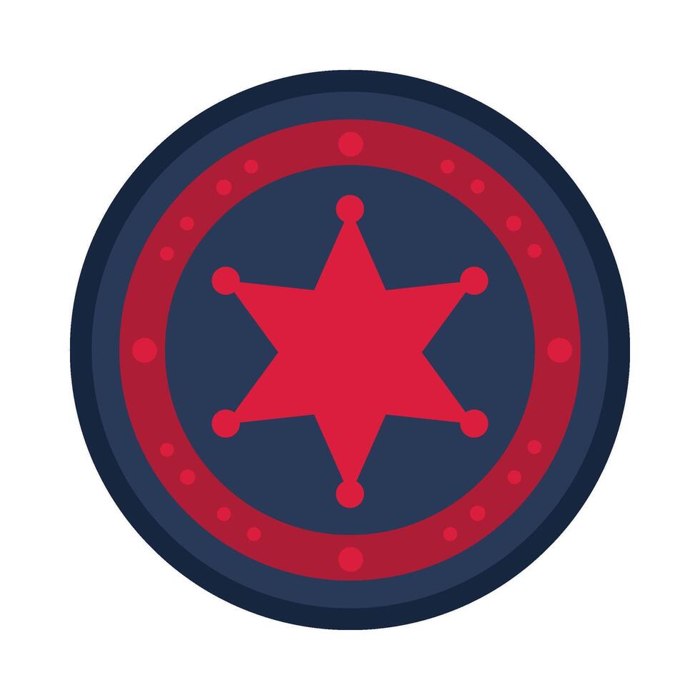 Round element with star for USA patriotic holiday and events vector