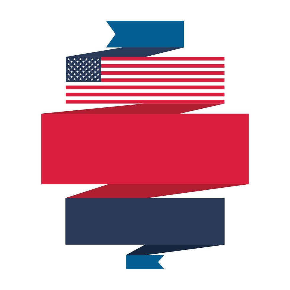 Ribbon flag for USA patriotic holiday and event vector