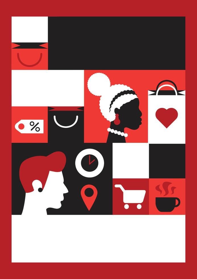 Black Friday Shopping Empty Poster Template vector