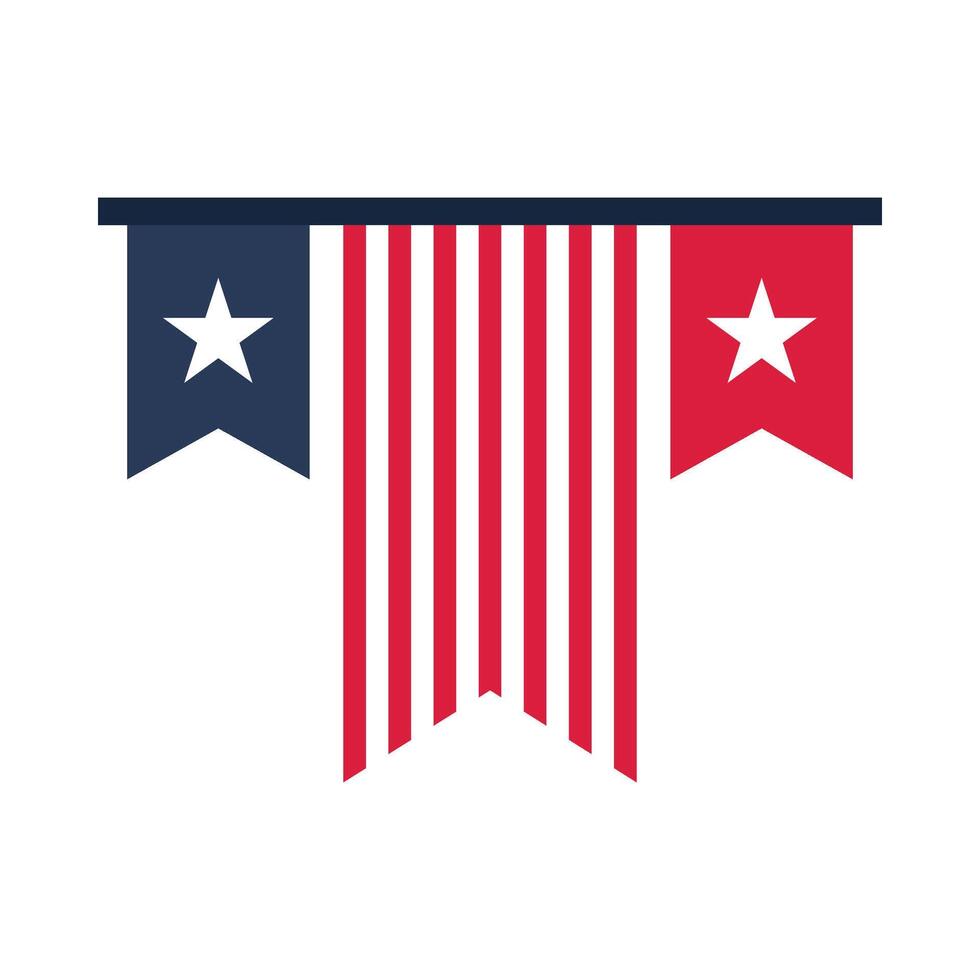 Decoration in flag colors for USA patriotic holiday and events vector