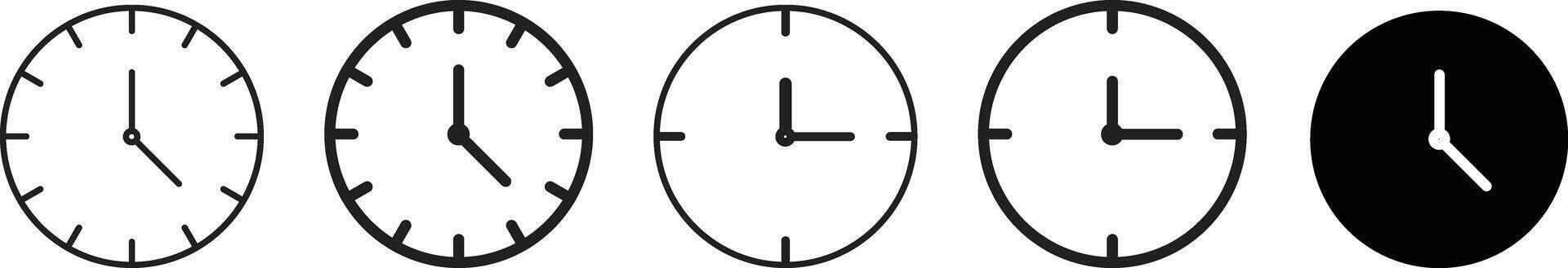 Clock icon set. Time icon sign vector