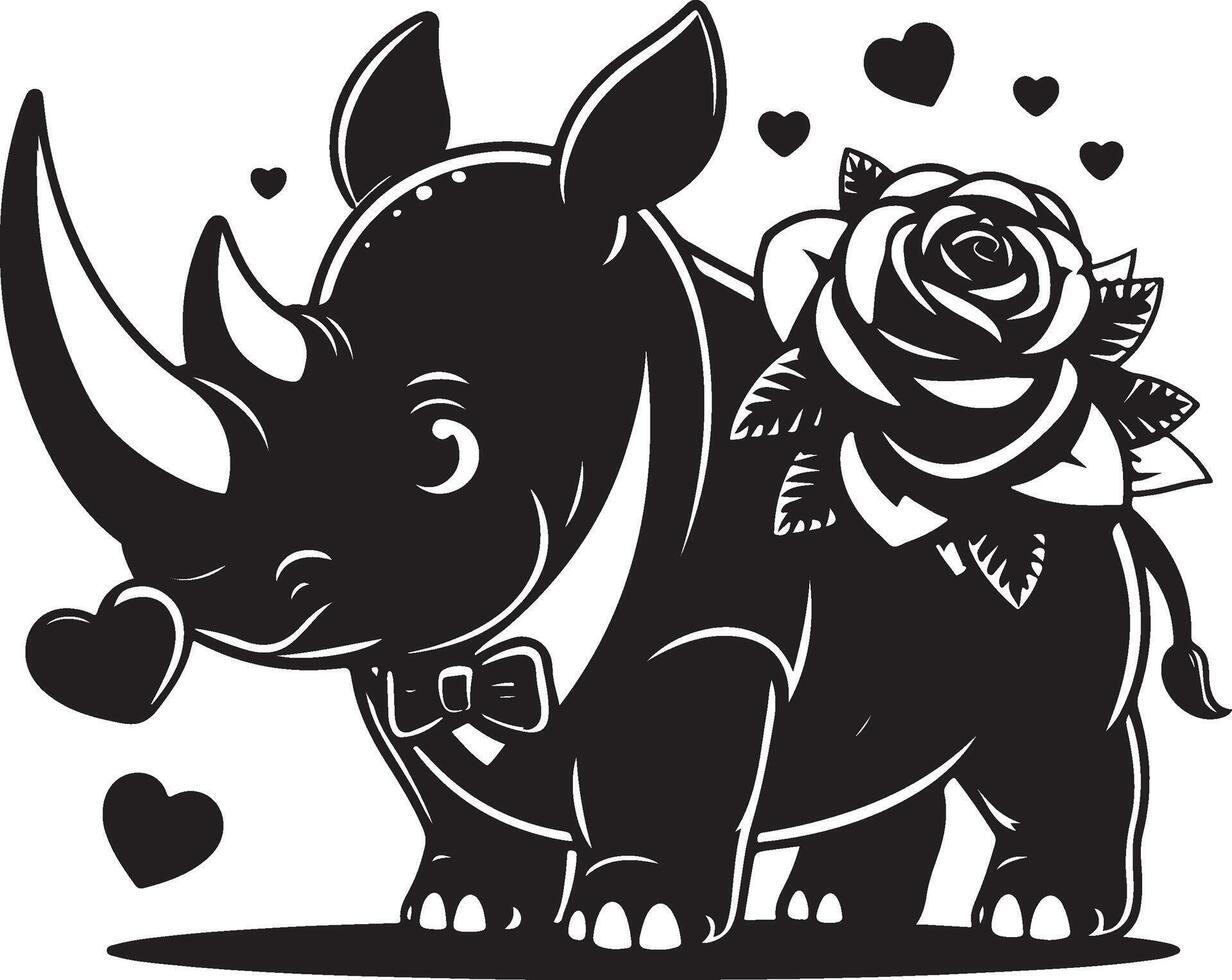 A rhino with a black face and a white background vector