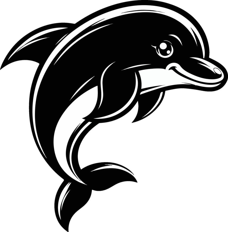 A Dolphin Silhouette isolated on a white background vector