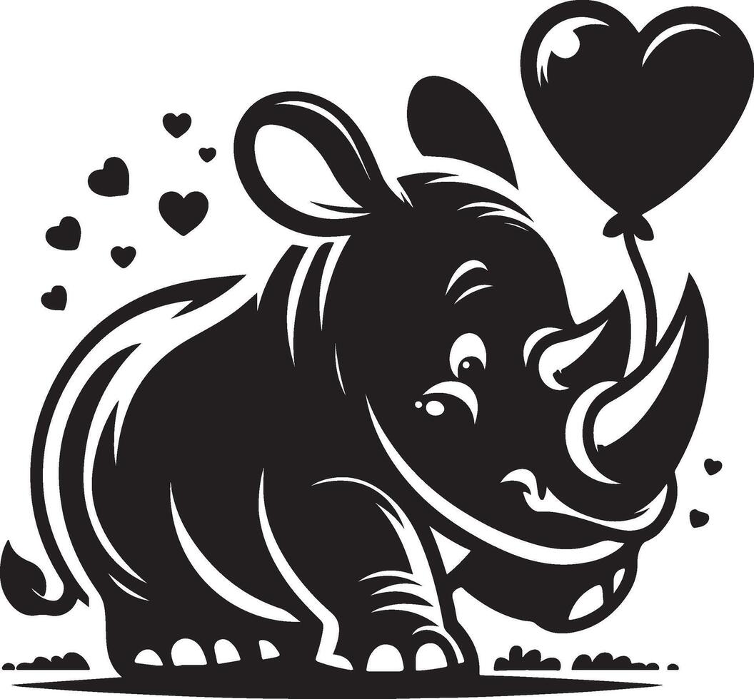 A black and white image of a rhinos head for T shirt design vector