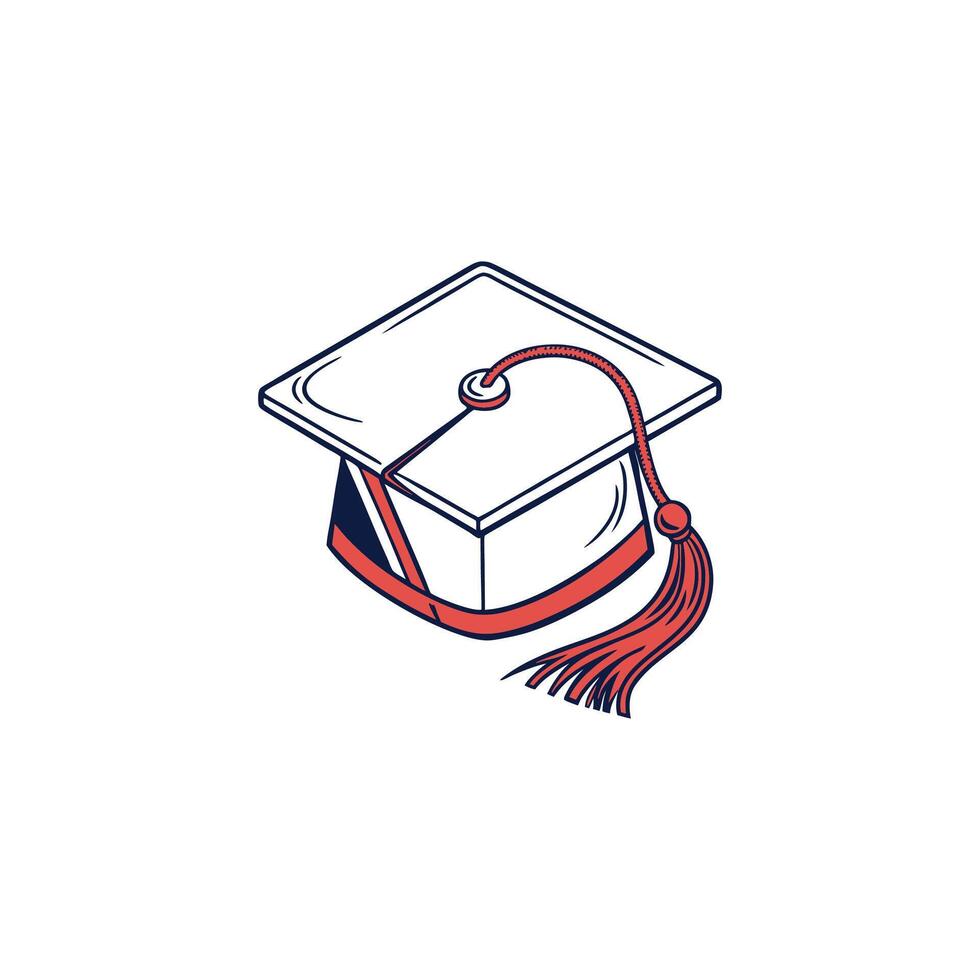 A graduation cap with a tassel on it vector