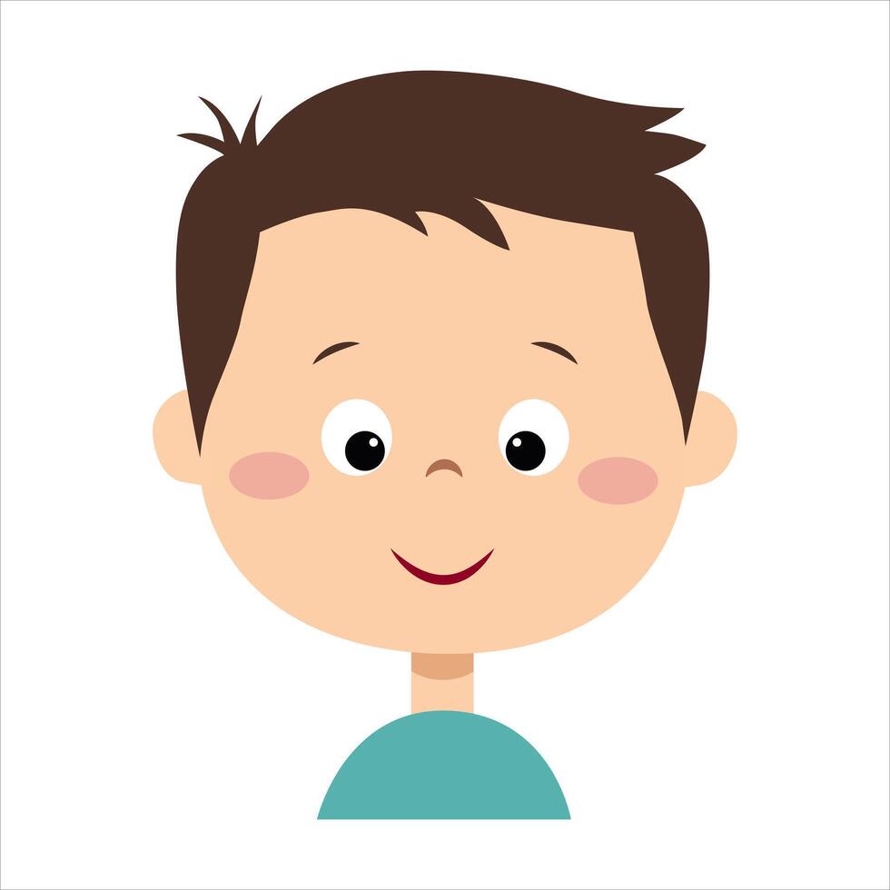 Boy with emotion of curiosity. Face expression. The boy is interested vector