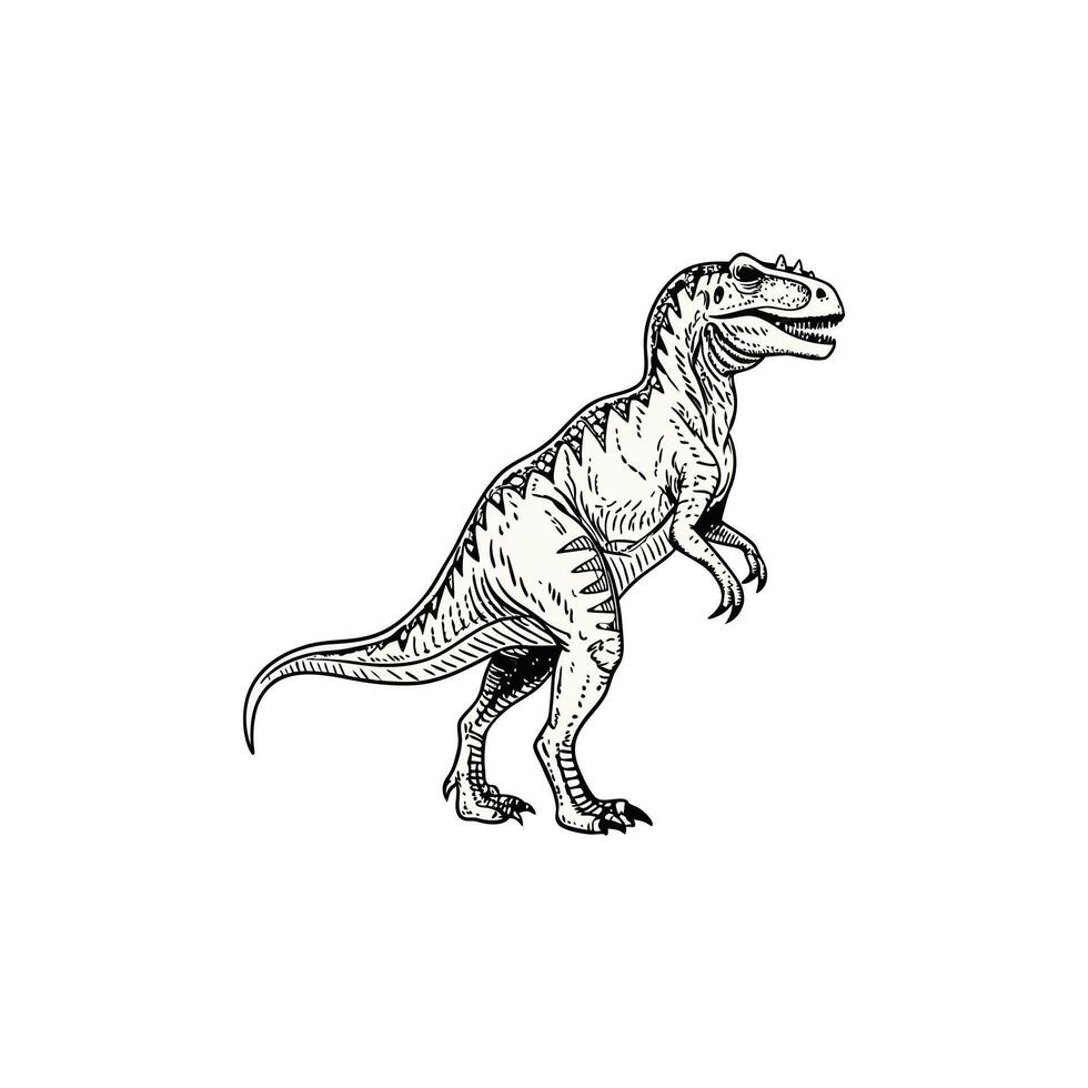 A drawing of a t - rex walking vector