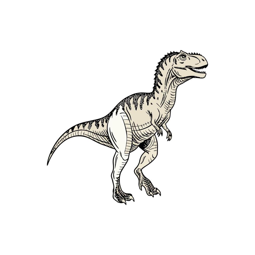 A drawing of a t - rex dinosaur vector