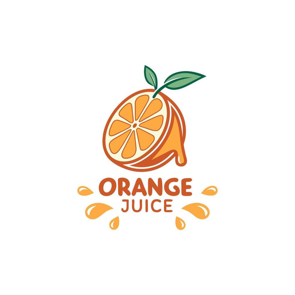 Orange juice logo design vector
