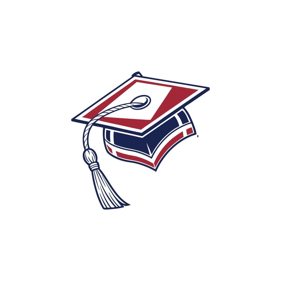 A graduation cap with a tassel on it vector