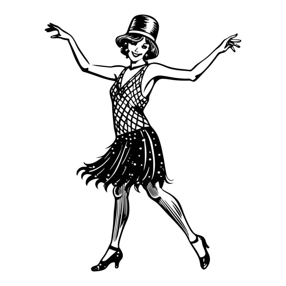 A set of men and women street dance hip hop dancers in silhouette vector