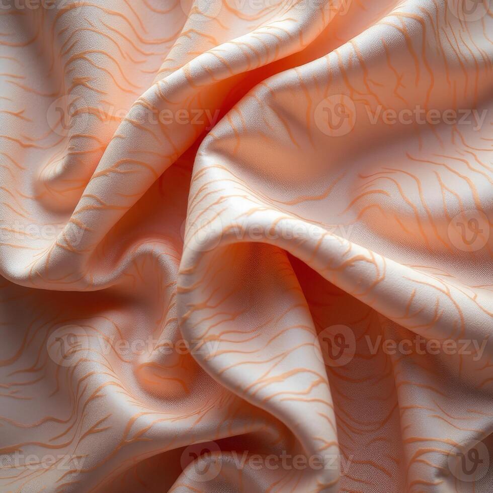 An orange and white fabric with a pattern photo