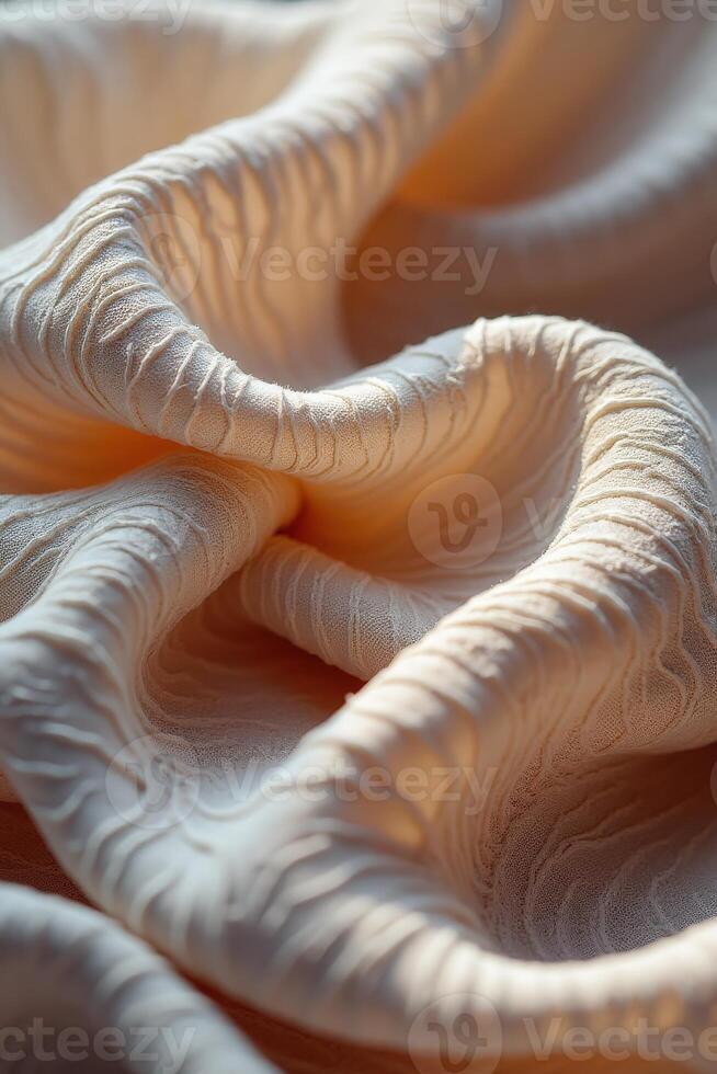 A close up of a white fabric with wavy lines photo