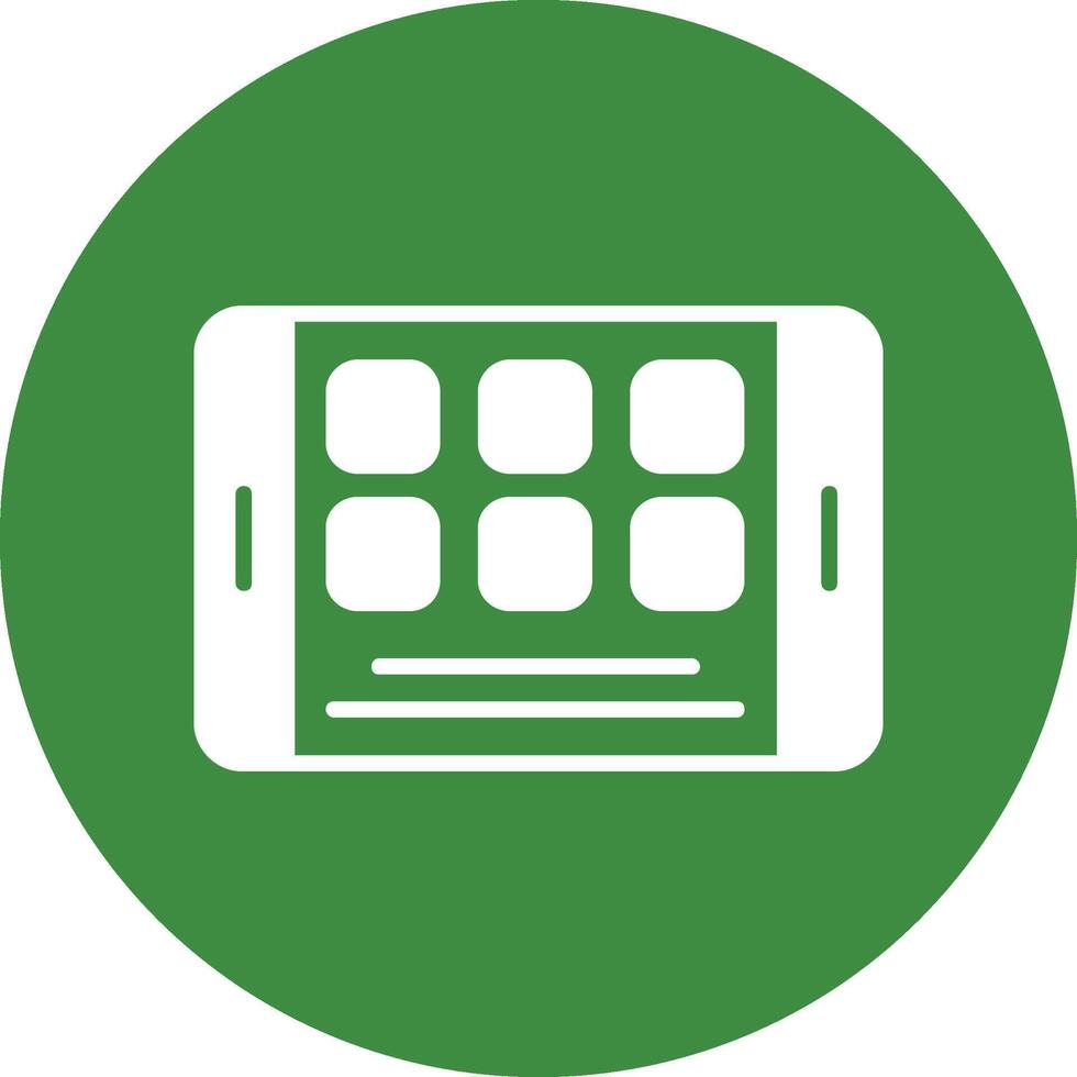 A green circle with a square on top of it vector