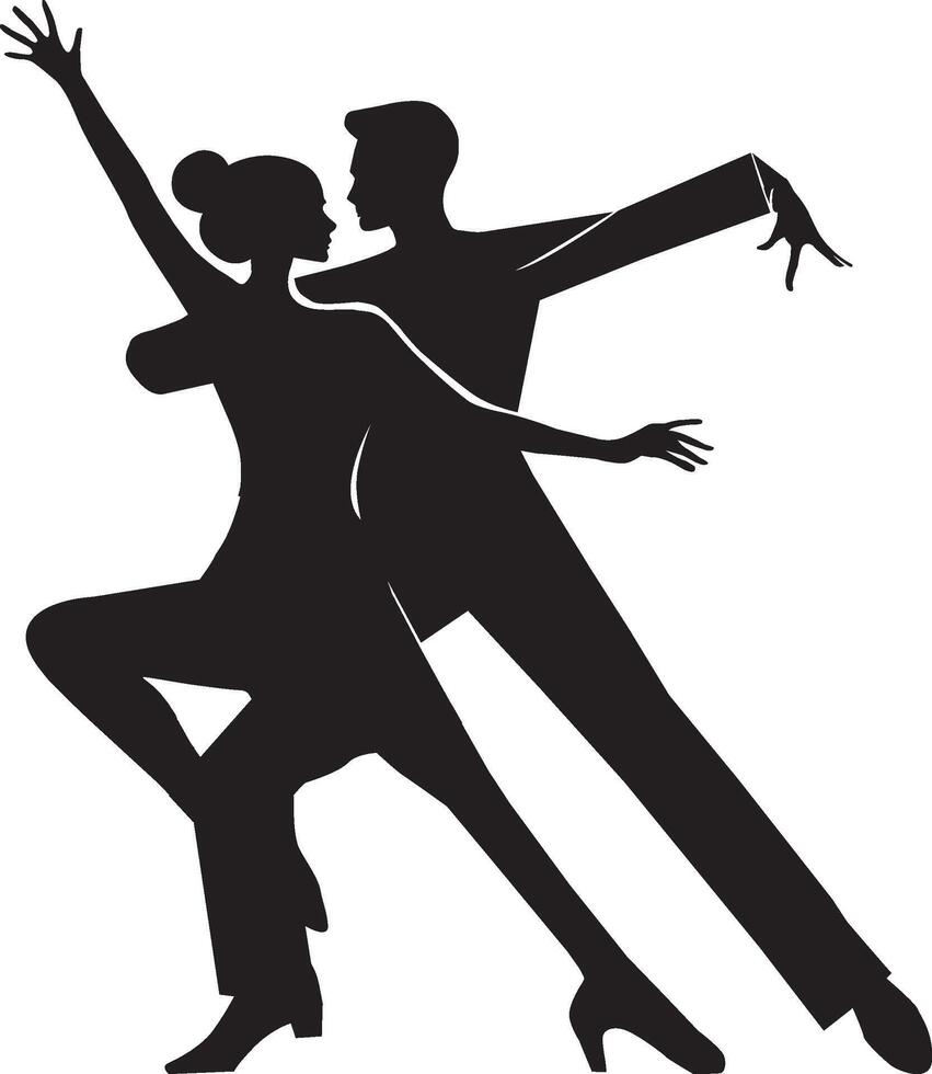 a silhouette of a couple dancing ballroom dance vector