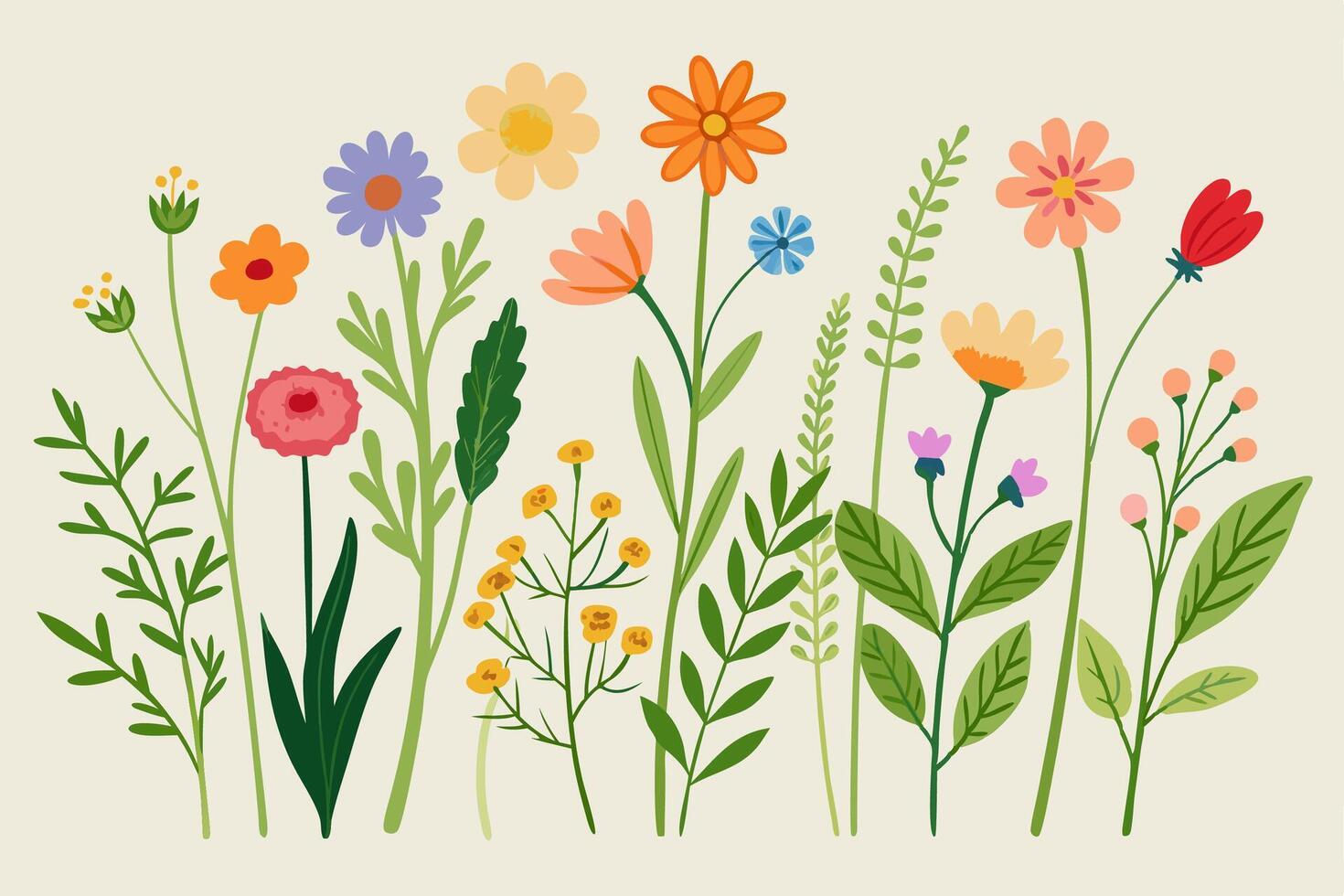 illustration of a bunch of flowers vector