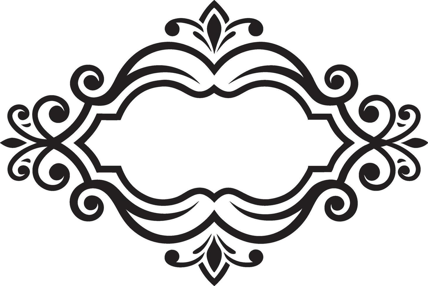 A black and white ornate frame with a white background vector