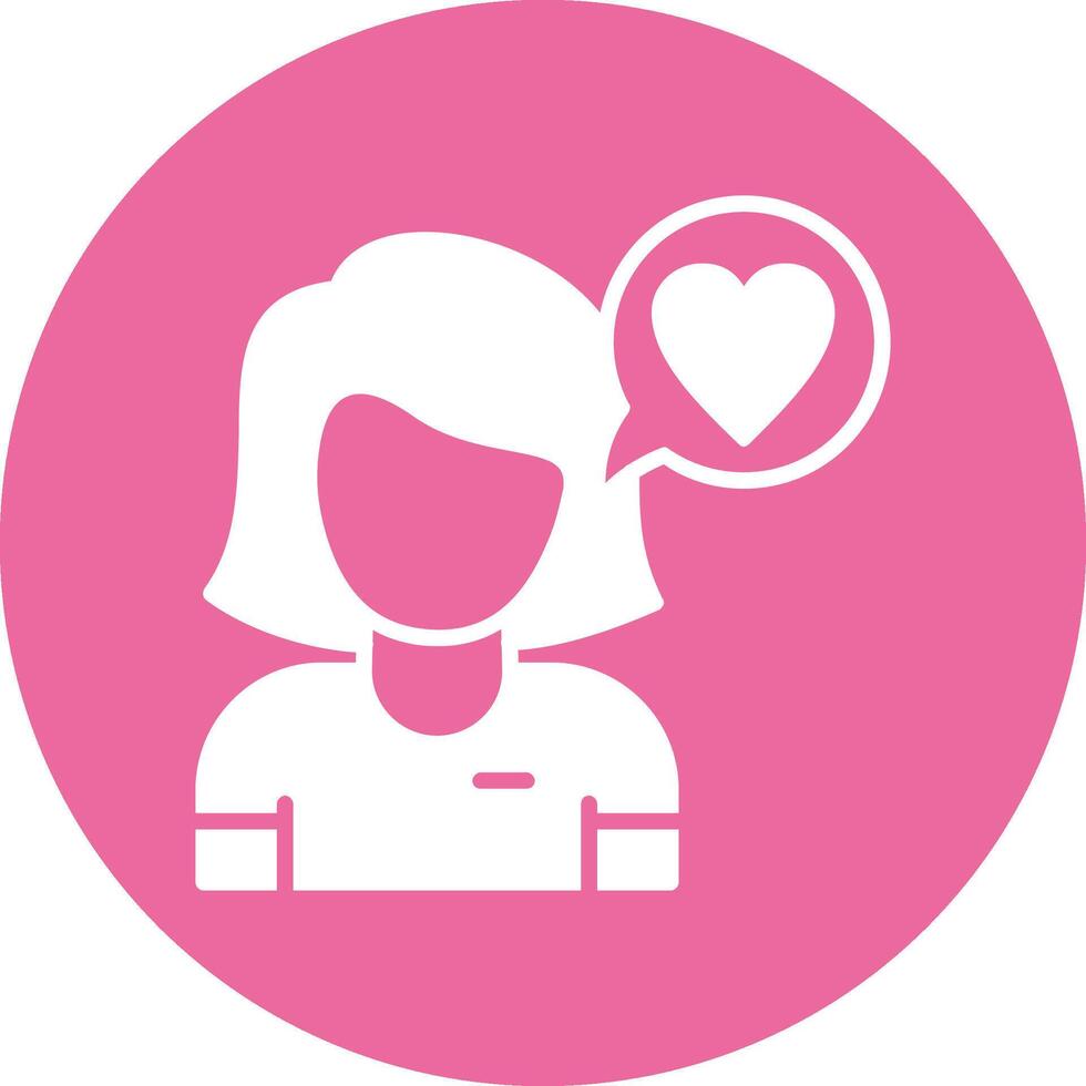 A woman with a heart icon on her head vector