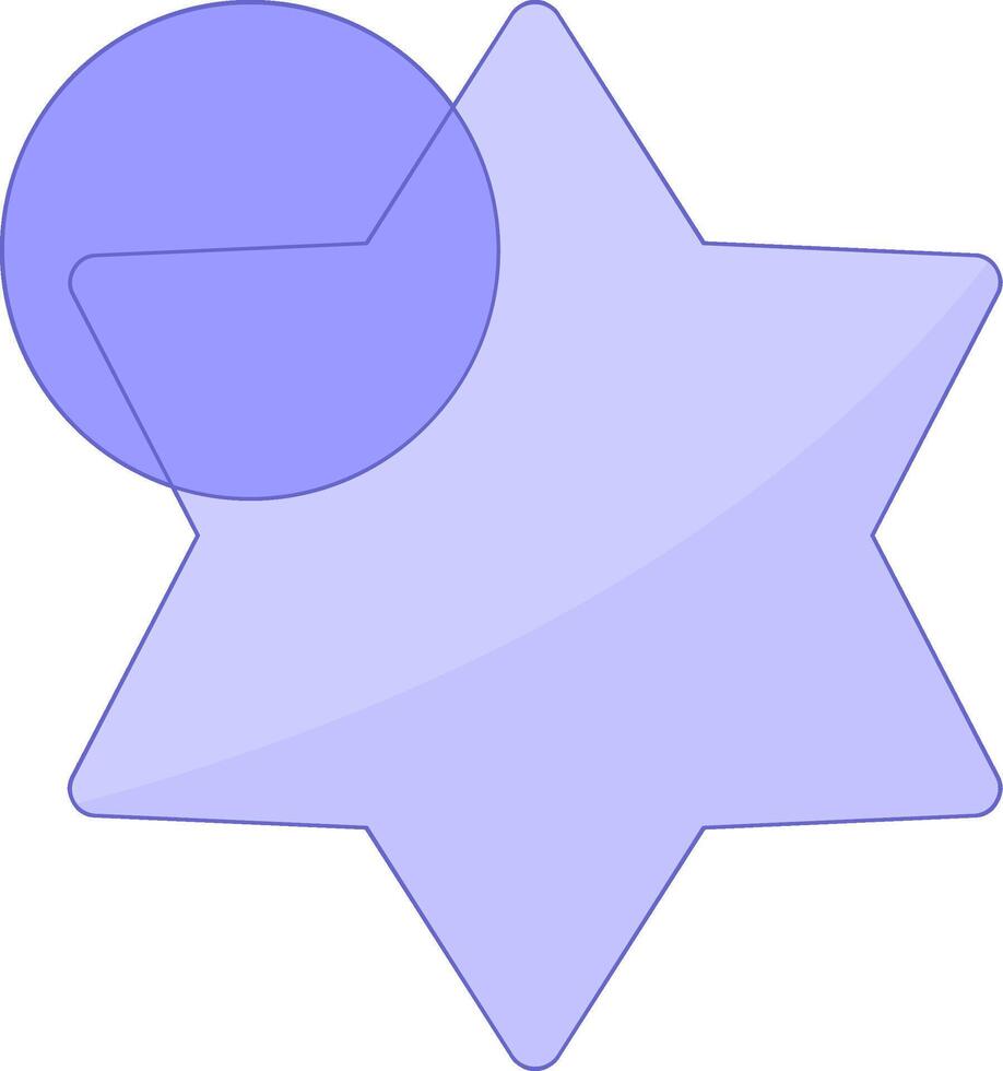 Purple Geometric Star Shape Element Design for Your Project vector