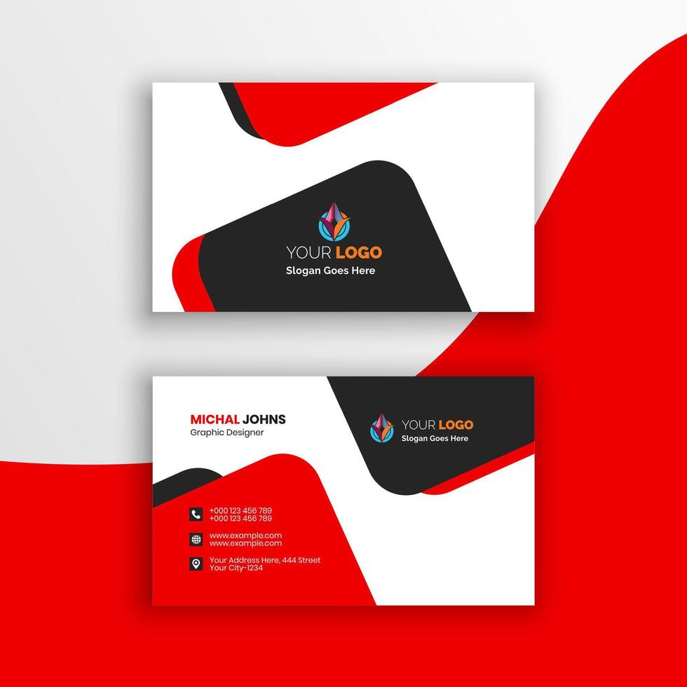 Black and Red business card design Template Layour vector