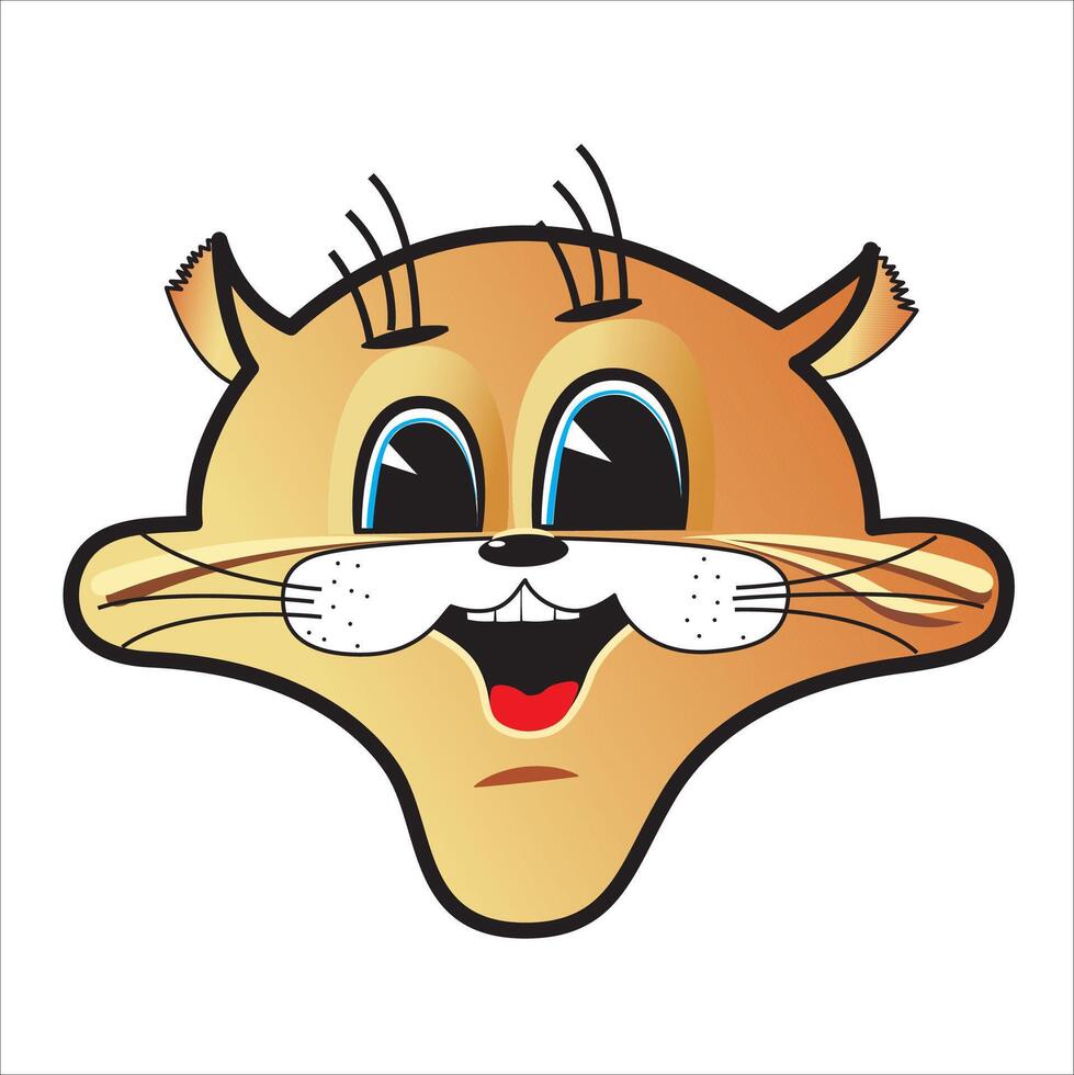 colorful cat head icon. pet face. illustration. happy colorful cat in cartoon style vector