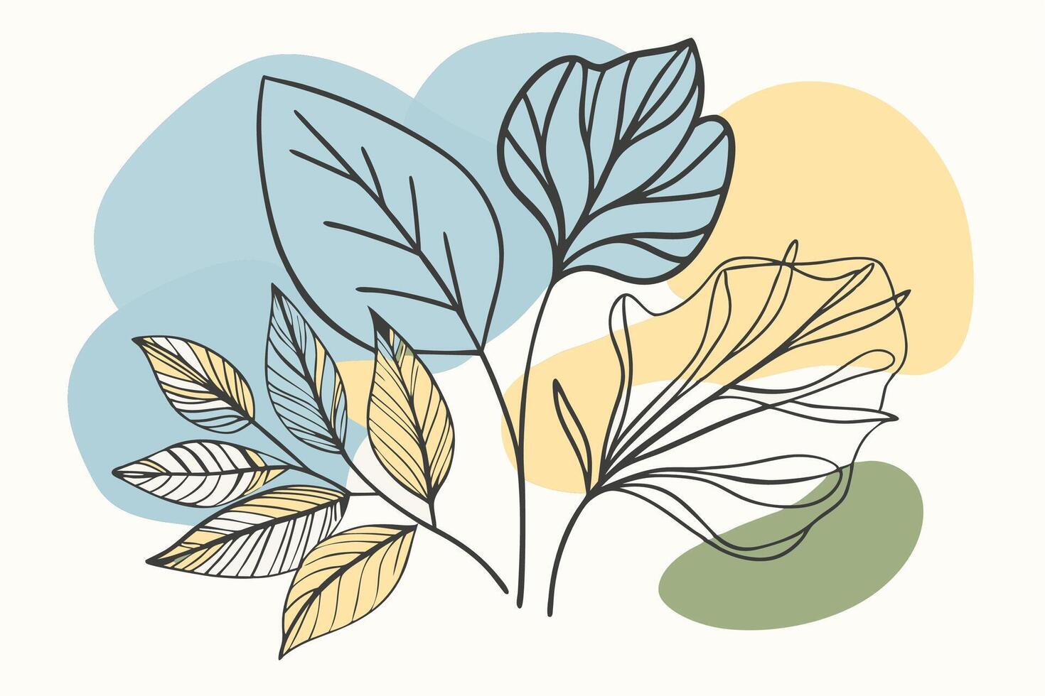illustration of leaves and flowers vector